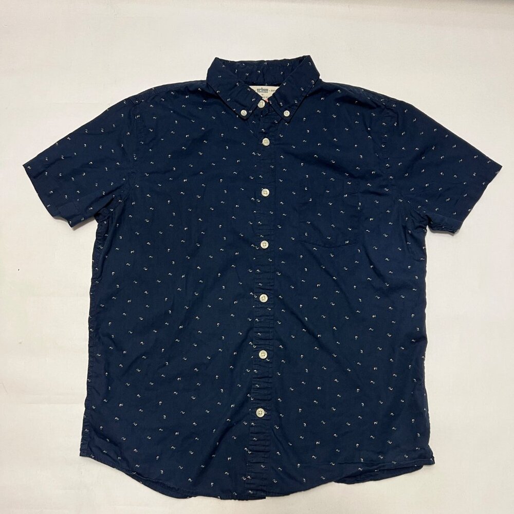 Urban Pipeline Short Sleeve Button Shirt Casual Navy Large